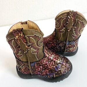 Roper Cowbabies Glitter Aztec Boot Size 3